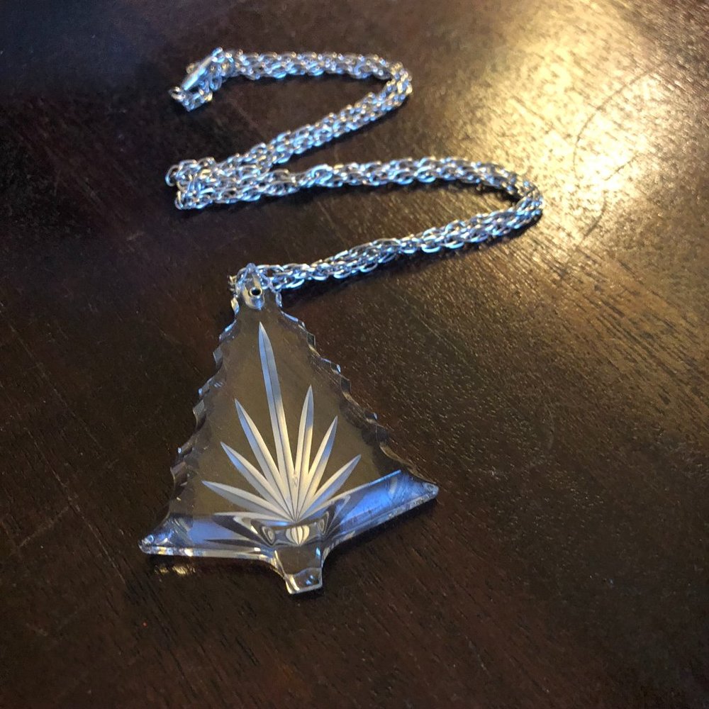 Christmas tree crystal necklace